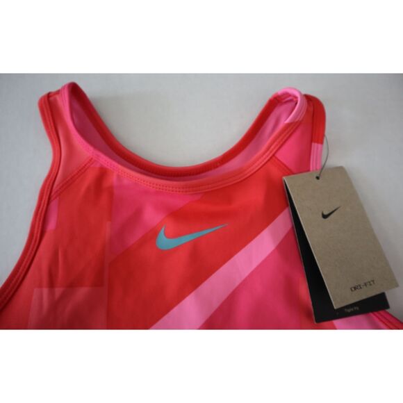 Nike FD0954-635 Women's Sz S Pink/Red Dri-Fit Cropped Training Tank Top - Picture 4 of 7